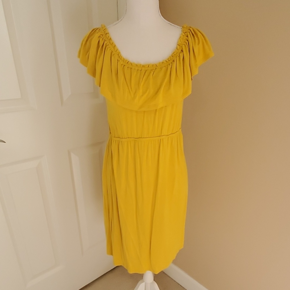 Anthropologie Ella Moss yellow scoop neck pullover dress